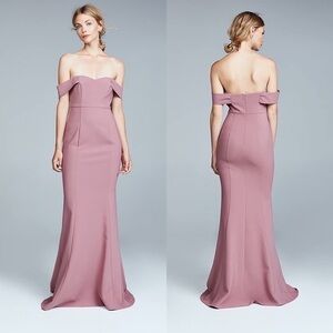 Likely Bartolli Off Shoulder Mermaid Gown Rose Pink 0 NWT